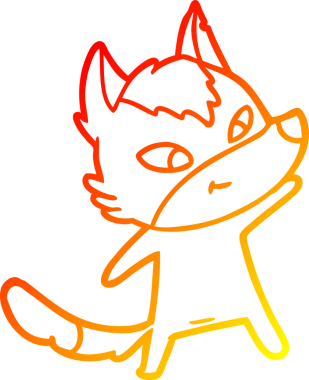 Bir insan tarafından çizilmiş dost canlısı bir kurt çizgi çizimi.