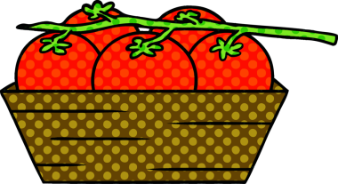 Bir insan tarafından çizilmiş bir kutu domates karalaması.