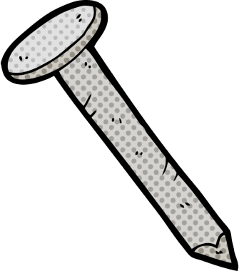 bir insan tarafından çizilmiş karikatür çivisi