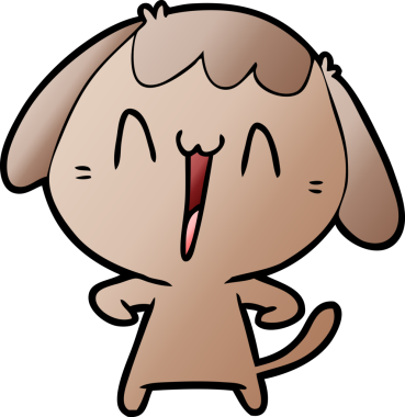 Bir insan tarafından çizilmiş şirin bir çizgi film köpeği.