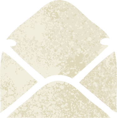 Bir insan tarafından çizilmiş kağıt zarfın retro çizim tarzı karikatürü