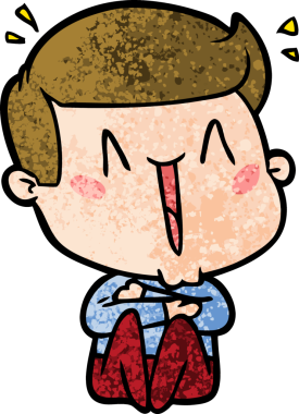 Bir insan tarafından çizilmiş mutlu bir adam.