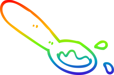 gökkuşağı gradyan çizgi çizimi bir insan tarafından çizilmiş yiyecek karikatürü