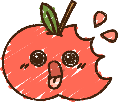 Bir insan tarafından çizilen ısırılmış elma tebeşiri.