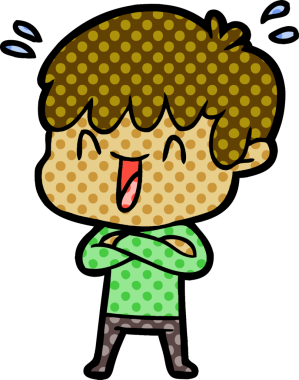 Bir insan tarafından çizilmiş gülen çocuk.