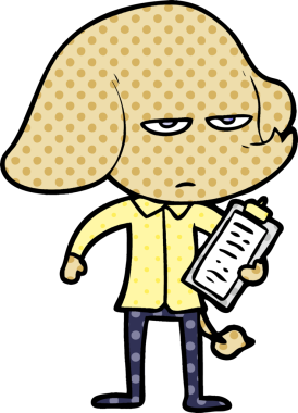 Bir insan tarafından çizilmiş kızgın bir fil.