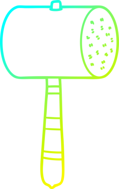 Bir insan tarafından çizilmiş bir karikatür çekiç çizimi.