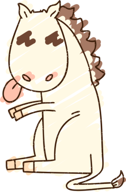 Bir insan tarafından çizilen Oturan At Tebeşiri