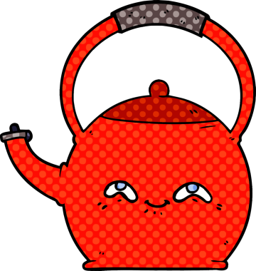 Bir insan tarafından çizilmiş bir çaydanlık.