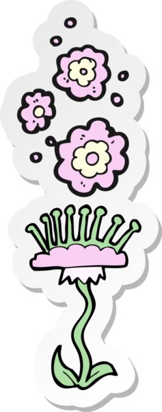 Bir insan tarafından çizilmiş, kokulu bir çiçeğin çıkartması.