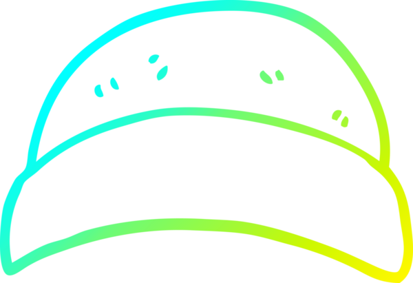 Bir insanın çizdiği çizgi film şapkasının soğuk gradyan çizgisi.