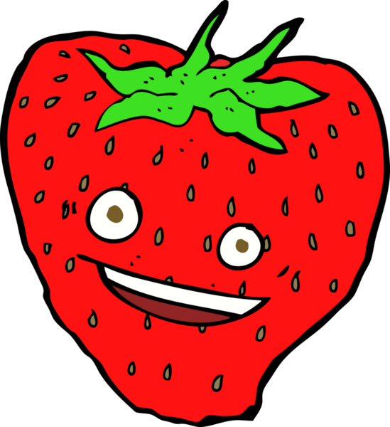 Bir insan tarafından çizilmiş çilek çizgi filmi.