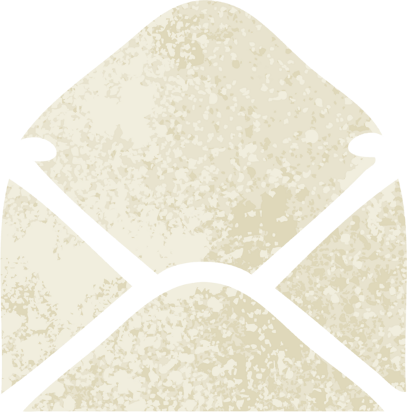 Bir insan tarafından çizilmiş kağıt zarfın retro çizim tarzı karikatürü