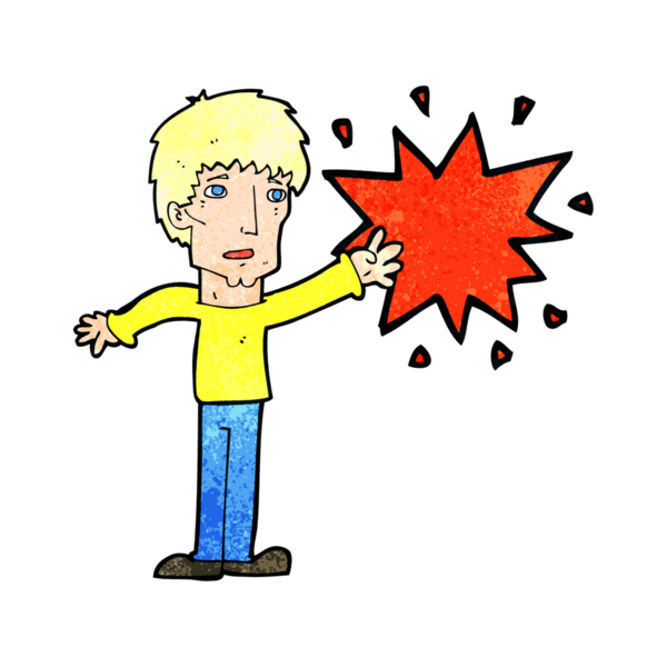 Bir insan tarafından çizilmiş çizgi filmci.