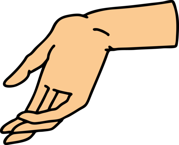 Bir insan tarafından çizilmiş geleneksel bir el dövmesi.