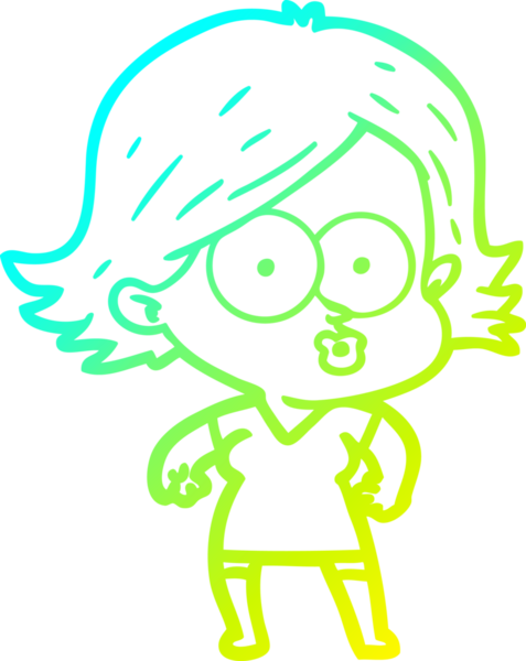 Bir insan tarafından somurtulmuş çizgi film kızı çizimi.