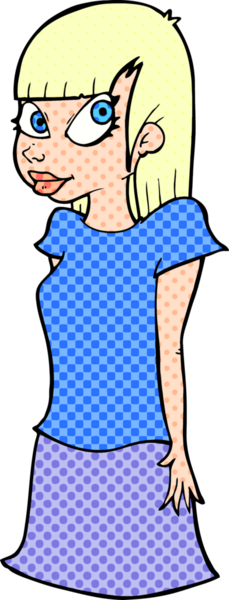 Bir insan tarafından çizilmiş karikatür kızı.