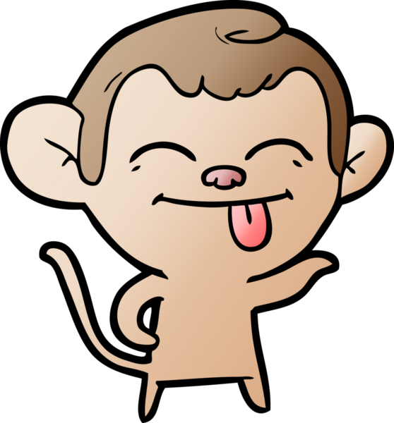 Bir insan tarafından çizilmiş komik çizgi maymun.