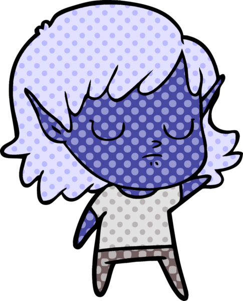 Bir insan tarafından çizilmiş bir elf kızı.