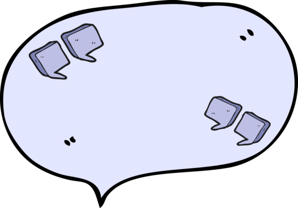 Bir insan tarafından çizilmiş serbest konuşma baloncuğu tırnak işaretleri