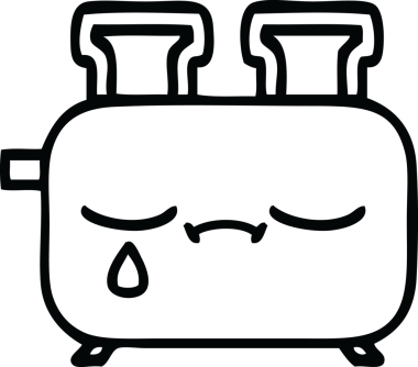 Bir insan tarafından çizilmiş bir tost makinesinin çizgi çizimi