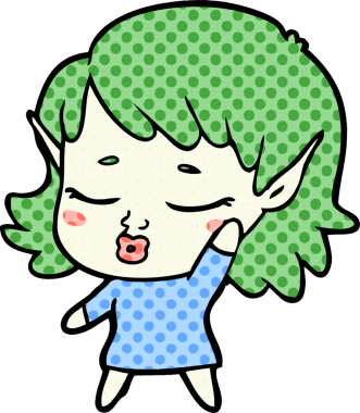 Bir insan tarafından çizilmiş güzel elf kızı.