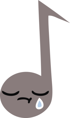 Bir insan tarafından çizilmiş bir notanın düz renkli retro karikatürü