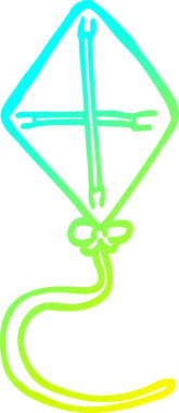 Bir insanın çizdiği çizgi film uçurtmasının soğuk gradyan çizgisi.