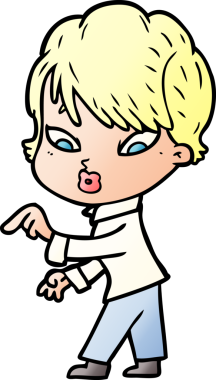 Bir insan tarafından çizilmiş karikatür kadın.