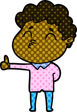 Çizgi film adamı somurtuyor Bir insan tarafından çizilmiş