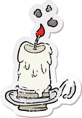 Bir insan tarafından çizilmiş ürkütücü bir karikatür çıkartması.