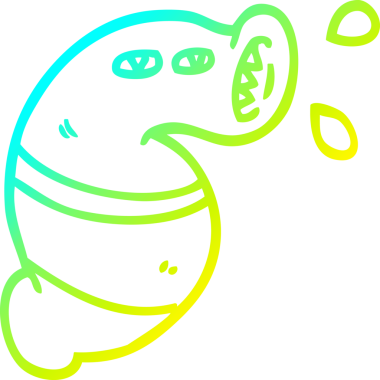 Bir insan tarafından çizilmiş bir çizgi film canavarı sülüğü çizimi.