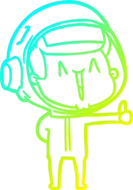 Bir insan tarafından çizilmiş mutlu bir astronotun soğuk gradyan çizimi.