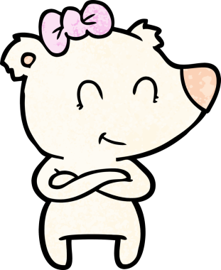 Bir insan tarafından çizilmiş dişi kutup ayısı çizgi filmi.