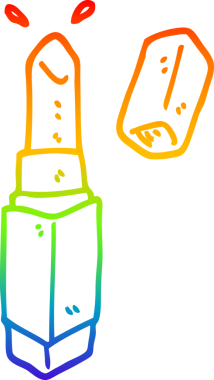 gökkuşağı gradyan çizgi çizimi bir insan tarafından çizilmiş ruj