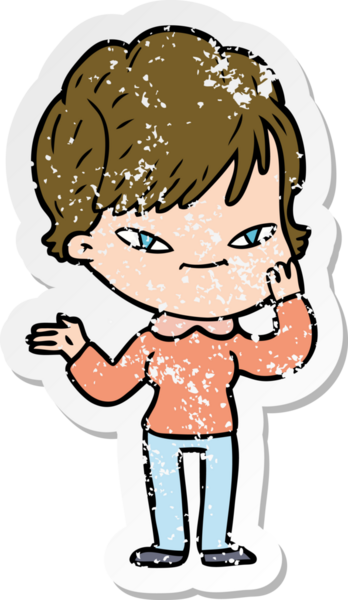 Bir insan tarafından çizilmiş mutlu bir karikatür çıkartması.