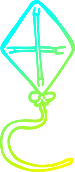 Bir insanın çizdiği çizgi film uçurtmasının soğuk gradyan çizgisi.