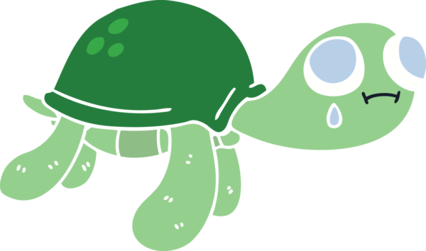 Bir insan tarafından çizilmiş garip bir karikatür kaplumbağa.