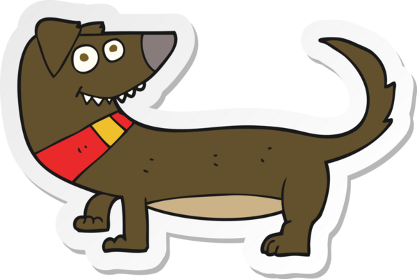 Bir insan tarafından çizilmiş bir köpeğin çıkartması.