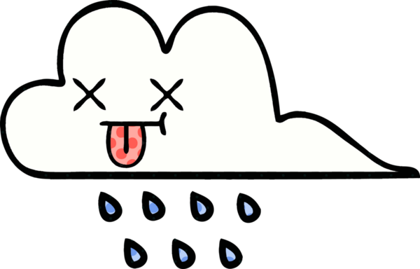 Bir insan tarafından çizilmiş bir yağmur bulutu çizgi filmi.