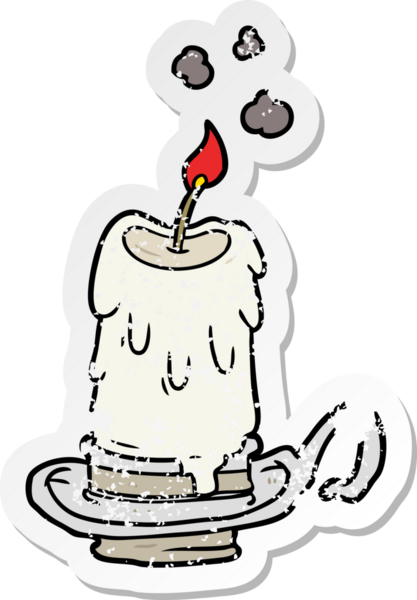 Bir insan tarafından çizilmiş ürkütücü bir karikatür çıkartması.