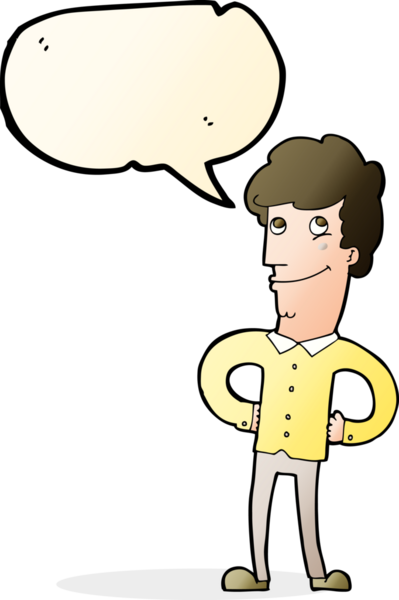 Bir insan tarafından çizilmiş konuşma balonlu mutlu adam çizgi filmi.