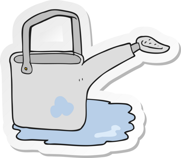 Bir insan tarafından çizilmiş karikatür sulama etiketi.