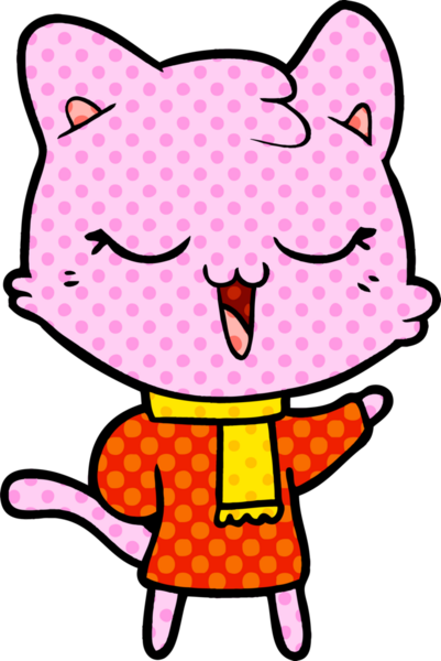 Bir insan tarafından çizilmiş çizgi film kedisi.