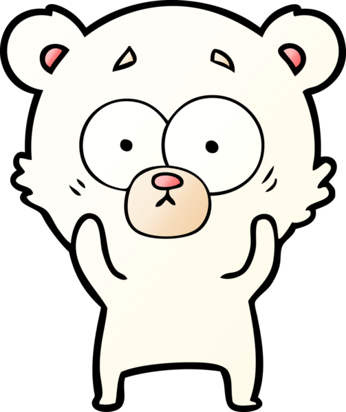 Bir insan tarafından çizilmiş sürpriz kutup ayısı karikatürü