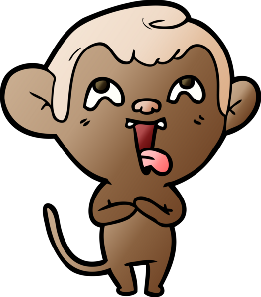 Bir insan tarafından çizilmiş çılgın çizgi film maymunu