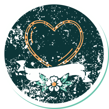 Bir insan tarafından çizilmiş kalp ve bayrağın sembolik depresif dövme şekli