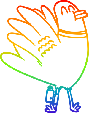 gökkuşağı gradyan çizgi çizimi bir insan tarafından çizilmiş güvercin