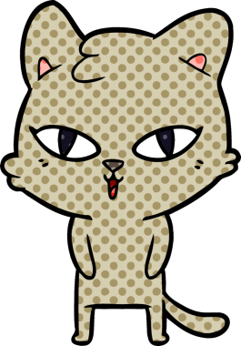 Bir insan tarafından çizilmiş çizgi film kedisi.