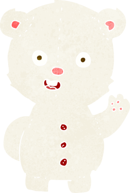 Bir insan tarafından çizilmiş şirin bir kutup ayısı.